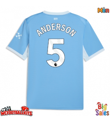 Manchester City Elliot Anderson #5 Replica Home Stadium Shirt 2026-27 Short Sleeve